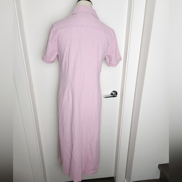 Pink Silk Button-Up Shirt Dress - Picture 5 of 12